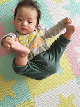 「アイテム（ママ＆ベビー、グリーン系）」を使った、Ｋ×Ｓ˙ᵕ˙♡さん（キッズ・70cm）の秋コーディネート