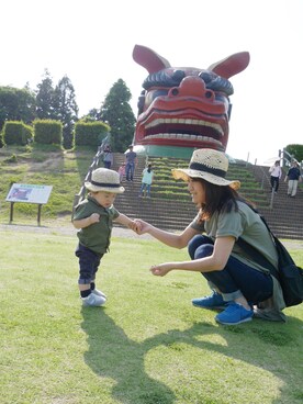 「Factor=（ファクターイコール）のアイテム（シューズ）」を使った、Ｋ×Ｓ˙ᵕ˙♡さん（キッズ・70cm）の春コーディネート
