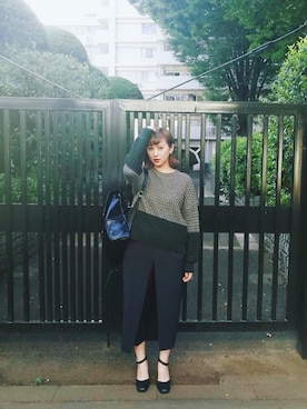 「CLANE（クラネ）のアイテム（バックパック/リュック）」を使った、松本ゆりなさん（レディース・158cm）の秋コーディネート