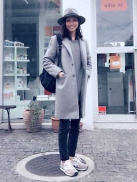 「マーガレット・ハウエル(MARGARET HOWELL)」｜「アイテム（チェスターコート）」を使った、Risa Wadaさん（レディース・161cm）の秋コーディネート