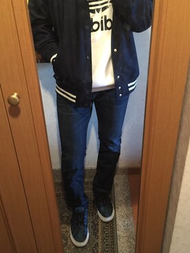 「おでかけ」｜「アイテム（スタジャン）」を使った、ゆうさん（メンズ・170cm）の冬コーディネート