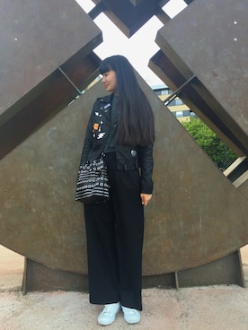 「ZARA BASIC（ザラベーシック）のアイテム（ライダースジャケット）」を使った、Sayukaさん（レディース・170cm）の春コーディネート