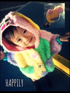 「JAM（ジャム）のアイテム（その他アウター）」を使った、happilyさん（キッズ・100cm）の冬コーディネート