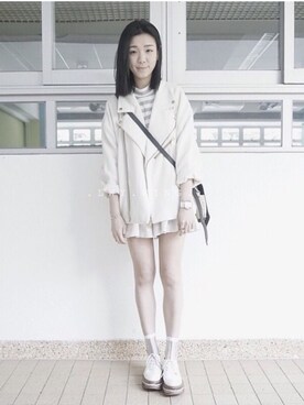 「INITIALS（イニシャルズ）のアイテム」を使った、_lwy_さん（レディース・158cm）の春コーディネート