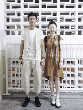 「INITIALS（イニシャルズ）のアイテム」を使った、_lwy_さん（レディース・158cm）の夏コーディネート