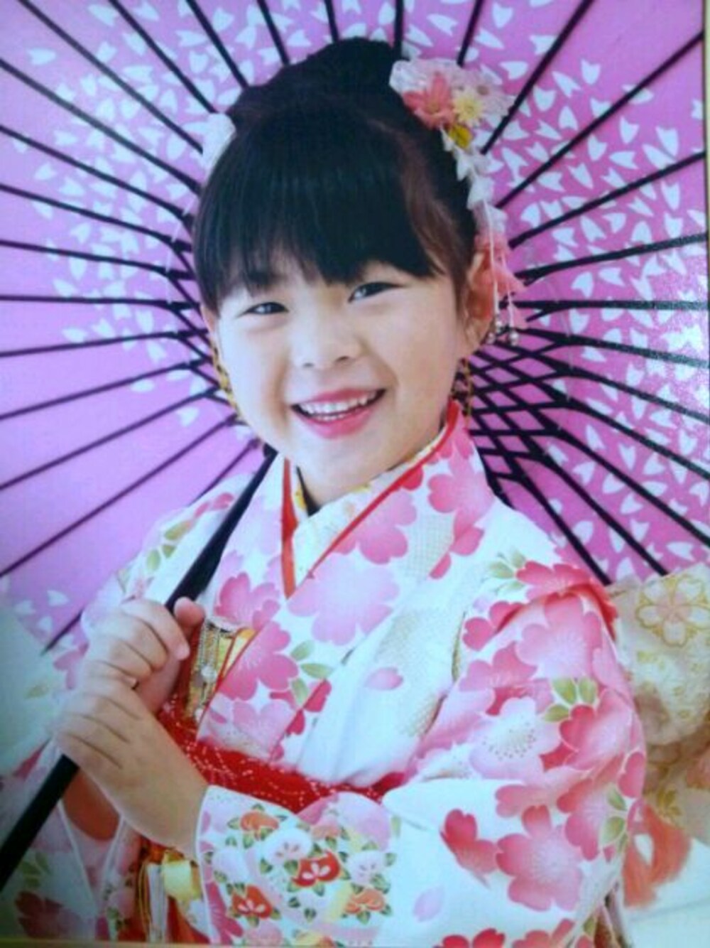 「七五三」｜「七五三♪のアイテム（浴衣、ピンク系）」を使った、るあん。あいら。るいと。あんず。さん（キッズ・110cm）の秋コーディネートの1枚目の写真