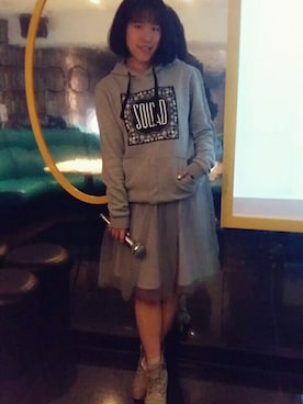 「SQUAD（スクアッド）のアイテム（トップス）」を使った、Yommi Chen🇹🇼さん（レディース・167cm）の冬コーディネート