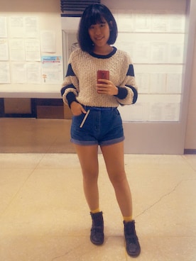 「scene（シーン）のアイテム（トップス）」を使った、Yommi Chen🇹🇼さん（レディース・167cm）の春コーディネート