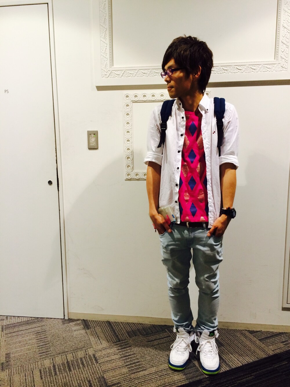 「green label relaxingの[WEB限定] ★★P/OX SUNGRS/EMB BD-Gシャツ（シャツ/ブラウス、その他）」を使った、moziioさん（メンズ・175cm）の春コーディネートの1枚目の写真