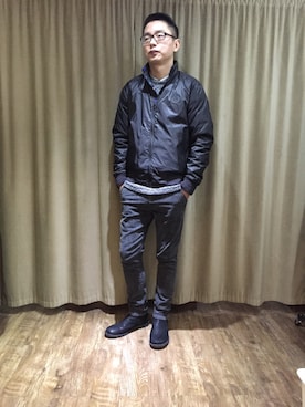 「アイテム（ナイロンジャケット）」を使った、远关さん（メンズ・176cm・30代）の春コーディネート