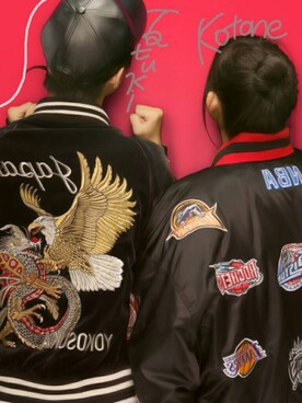 「横須賀のアイテム（その他アウター、ブラック系）」を使った、TAT$Uさん（メンズ）の冬コーディネート