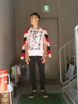 「Chrome Hearts」｜「アイテム（その他シューズ）」を使った、孝仁さん（メンズ・175cm）の夏コーディネート