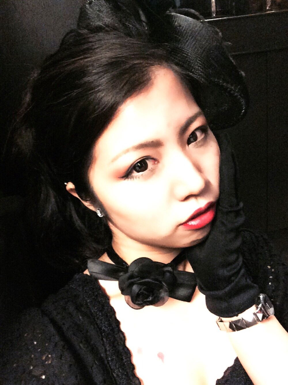 「ハロウィン、貴族、黒、ヴァンパイア、吸血鬼」｜「クレアーズのアイテム（その他ヘアアクセサリー、ブラック系）」を使った、Sarah/サラさん（レディース・146cm）の秋コーディネートの1枚目の写真