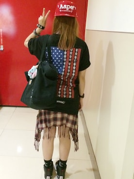 「uniform experiment」｜「アイテム（アクセサリー）」を使った、珊珊💖さん（レディース・154cm）の夏コーディネート