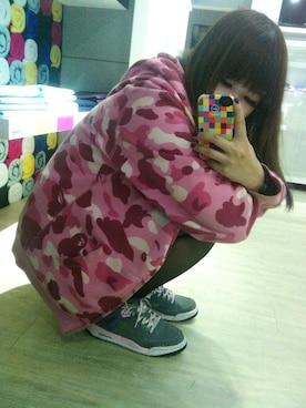 「A BATHING APE（アベイシングエイプ）のアイテム（その他アウター）」を使った、珊珊💖さん（レディース・154cm）の夏コーディネート