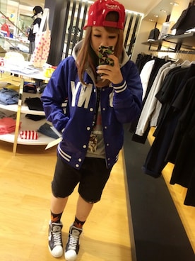 「A BATHING APE（アベイシングエイプ）のアイテム（PC・スマホグッズ/家電）」を使った、珊珊💖さん（レディース・154cm）の秋コーディネート