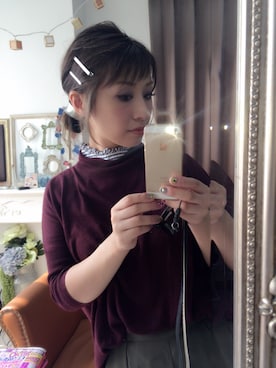 「アイテム（ベースメイク、パープル系）」を使った、yuuminさん（レディース・156cm）の秋コーディネート