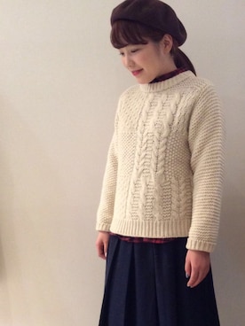 「ざっくりニット」｜PUAL CE CINさん（レディース・146cm）の冬コーディネート