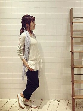 「ナチュラル」｜「アイテム（アンサンブル）」を使った、PUAL CE CINさん（レディース・157cm）の春コーディネート