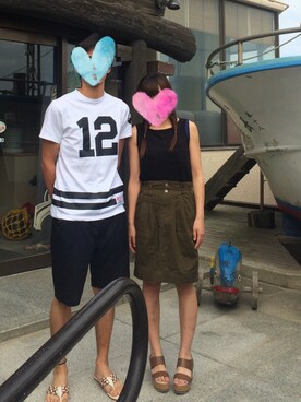 「H&M（エイチ・アンド・エム）のアイテム（その他パンツ）」を使った、えりさん（レディース・157cm）の夏コーディネート