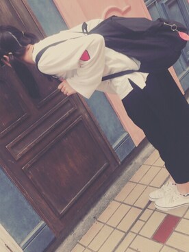 「SPINNS（スピンズ）のアイテム（Tシャツ/カットソー、ホワイト系）」を使った、haruさん（レディース・167cm）の夏コーディネート