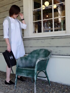 「Abercrombie&Fitch（アバークロンビーアンドフィッチ）のアイテム（カーディガン/ボレロ）」を使った、satoさん（レディース・164cm）の夏コーディネート