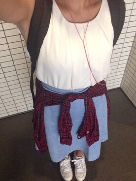 「GAP（ギャップ）のアイテム（バックパック/リュック）」を使った、マユさん（レディース・153cm）の夏コーディネート