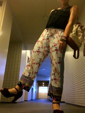 「Abercrombie&Fitch（アバークロンビーアンドフィッチ）のアイテム（バッグ）」を使った、マユさん（レディース・153cm）の夏コーディネート