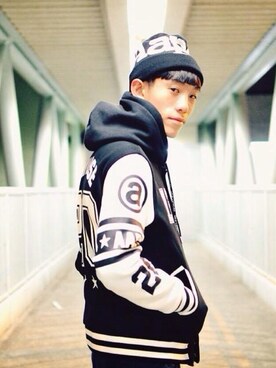 「AAPE BY A BATHING APE（エーエイプバイアベイシングエイプ）のアイテム（帽子）」を使った、chunting_lamさん（メンズ・170cm）の春コーディネート