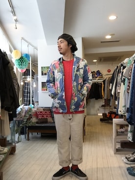 「Engineered Garments（エンジニアードガーメンツ）のアイテム（ナイロンジャケット）」を使った、松尾 雅史さん（メンズ・171cm）の春コーディネート