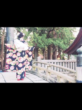 「ふりふ」｜「アイテム（浴衣）」を使った、サトウさん（レディース・160cm）の秋コーディネート