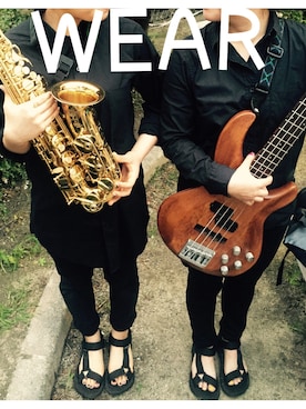 「スポーツオーソリティーのアイテム（サンダル、ブラック系）」を使った、つみき。さん（レディース）の夏コーディネート