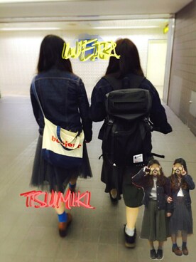 「ROSE BUD（ローズバッド）のアイテム（デニムジャケット、ブルー系）」を使った、つみき。さん（レディース）の春コーディネート