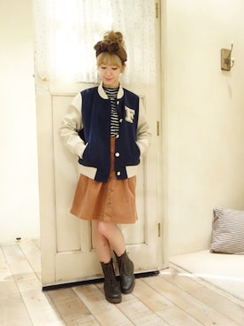 「F i.n.t（フィント）のアイテム（ブルゾン）」を使った、finttaiwanさん（レディース・150cm）の冬コーディネート