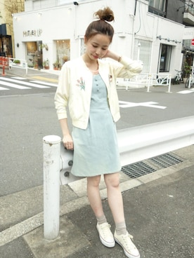 「F i.n.t（フィント）のアイテム（ブルゾン）」を使った、finttaiwanさん（レディース・158cm）の春コーディネート