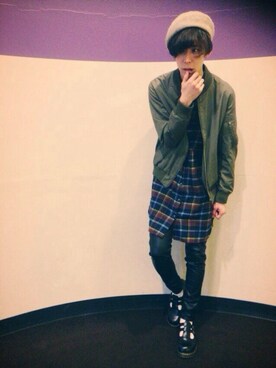「MOUSSY（マウジー）のアイテム（シャツワンピース）」を使った、COPE(コペ)さん（メンズ・174cm）の冬コーディネート