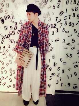 「TALKING ABOUT THE ABSTRACTION（トーキング　アバウト　ジ　アブストラクション）のアイテム（バッグ）」を使った、COPE(コペ)さん（メンズ・175cm）の夏コーディネート