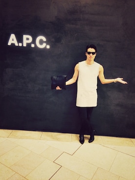「DRKSHDW by RICK OWENS（ダークシャドウ バイ リックオウエンス）のアイテム（タンクトップ）」を使った、Koheyさん（メンズ・177cm）の夏コーディネート