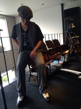 「BLACK SIGN（ブラックサイン）のアイテム（シューズ）」を使った、shntaroさん（メンズ・173cm）の秋コーディネート