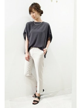 「モノトーンスタイル」｜「アイテム（アクセサリー）」を使った、erikaさん（レディース・162cm）の夏コーディネート