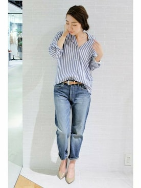 「ボーイフレンドデニム」｜erikaさん（レディース・162cm）の夏コーディネート