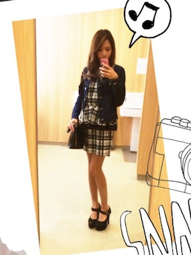 「one way（ワンウェイ）のアイテム（デニムジャケット、ブルー系）」を使った、さあやさん（レディース・156cm）の秋コーディネート