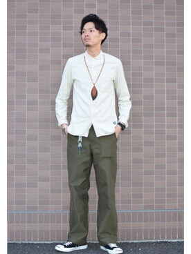 「BEAMS PLUS（ビームスプラス）のアイテム（アクセサリー）」を使った、tonoさん（メンズ・185cm）の冬コーディネート