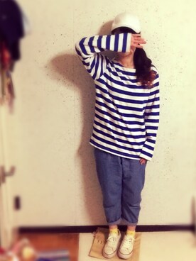 「FLYING TIGERS（フライングタイガー）のアイテム（キャップ）」を使った、ERIKAさん（レディース・160cm）の夏コーディネート