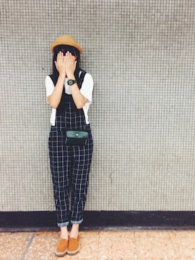 「MONKI（モンキ）のアイテム（つなぎ/オールインワン）」を使った、jwlさん（レディース・165cm）の夏コーディネート