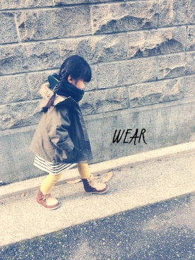 「タータンチェック」｜たからものさん（キッズ・110cm）の冬コーディネート