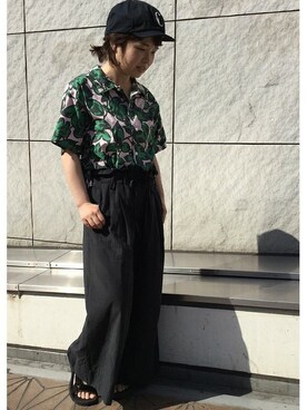 Inoueさんの「ミリタリークロスクロップドワイドパンツ#」を使ったコーディネート