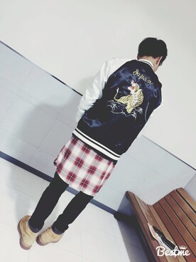 「Right-on（ライトオン）のアイテム（ミリタリージャケット）」を使った、SUZUKIさん（メンズ・173cm）の秋コーディネート