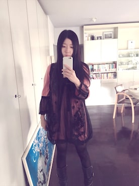 「KEITA MARUYAMA（ケイタマルヤマ）のアイテム（ワンピース、ピンク系）」を使った、naomiさん（レディース）の秋コーディネート