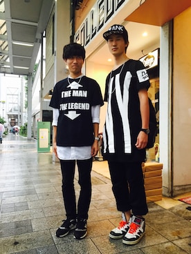 「ALIVE（アライブ）のアイテム（帽子）」を使った、tottonham23さん（メンズ・183cm）の夏コーディネート